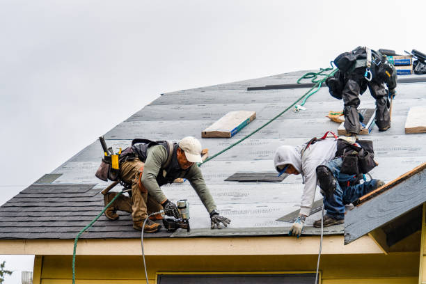 Professional Gutter Installation technician working in Springfield, NH